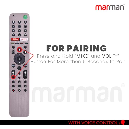Image of marman Replacement of Sony Remote RMF-TX600U Model 4k Bravia Ultra HD OLED XR 55A80J 65A80J 75X90J Series Suitable for Smart TV with Voice Command Google Assistant - Pairing Must !