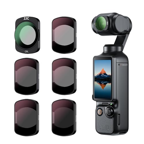 JJC 6 Pack Magnetic ND & CPL Filter Kit for DJI OSMO Pocket 3 Creator Combo, CPL ND8 ND16 ND32 ND64 ND256 Polarizing Neutral Density Filters with Wipe, Multi-Coated/HD Optical Glass/Gimbal Compatible