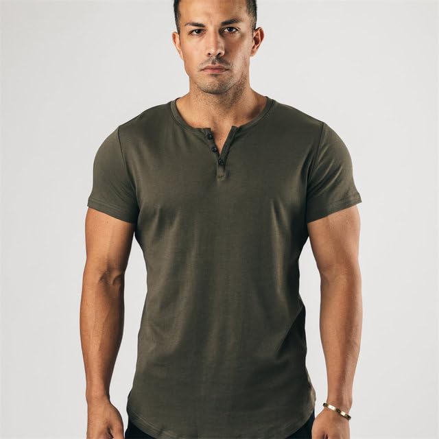 Image of Men's Fashion Henley Neck Half Sleeve T-Shirts