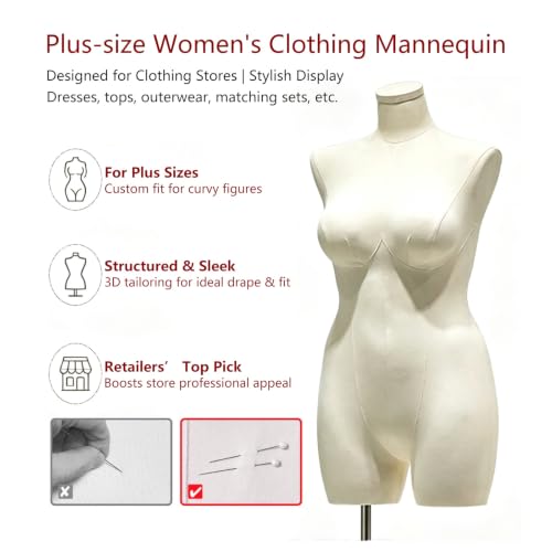 Maniquí de costura mujer talla grande regulable para crear y lucir vestidos en tu taller 5