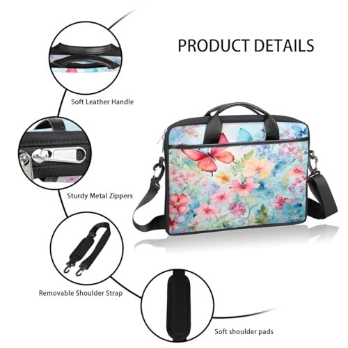 Bolso para portátil flores acuarela mariposa 15" miniatura 4