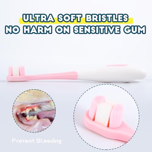 Image of Small Dog Toothbrush, Puppy & Cat Tooth Brushing Kit, Ultra Soft Head Teeth Brush for Kitten & Tiny to Medium Pet, Doggy Toothbrushes Deep Dental Clean, 1 PCS, Blue