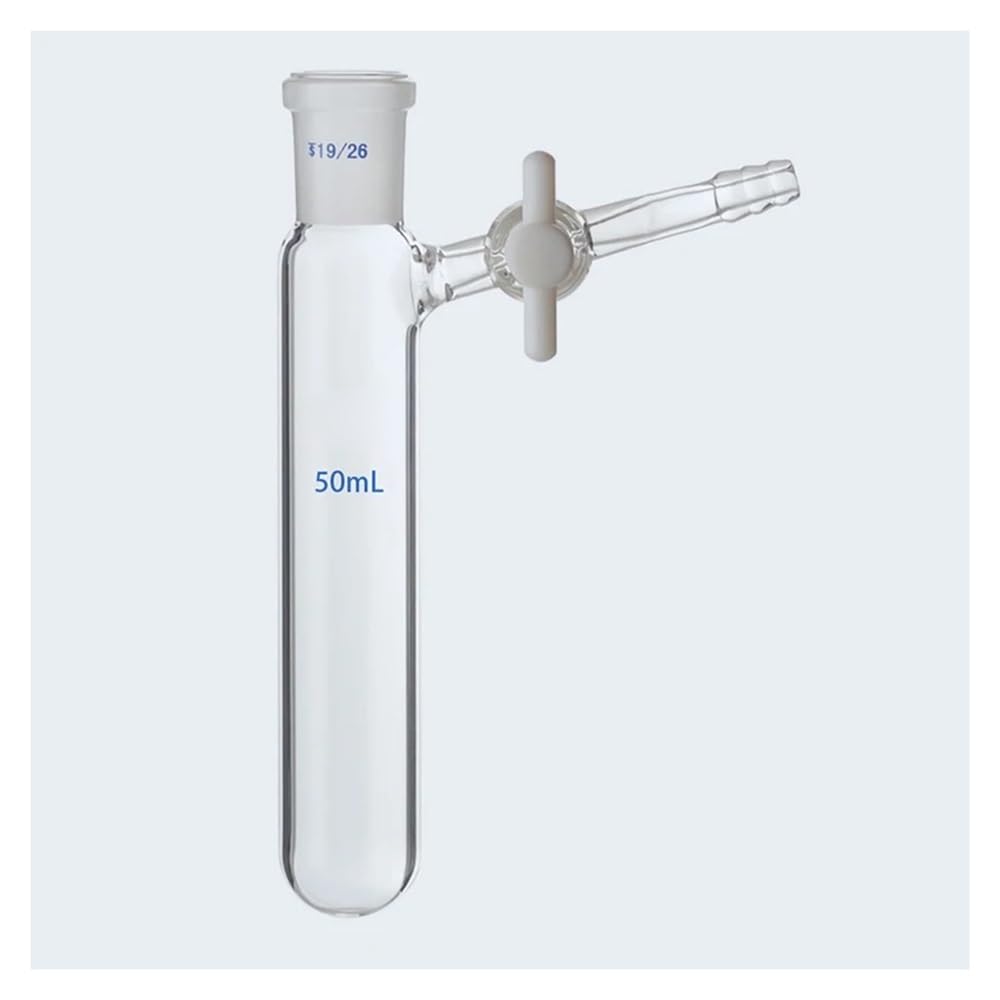 1 STÜCKE Laborglas 10/25/50/100/250 ml Schleifmund-Reaktionsglaskolben mit PTFE-Kolben(100ml caliber19)