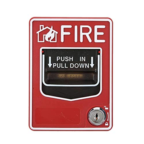 Feuermelder, manuelle Zugstation mit doppelter Aktion Brandmelder-Rufpunkt-Ton- und Lichtalarm mit Tastensperre für das Home Office Hotel Restaurant