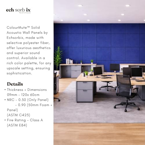 Image of MMT Acoustix Premium Felt Acoustic Panels for Offices, Bedrooms & Studios | Sustainable PET Felt Panels for Echo Reduction & Sound Absorption | 4x2 Ft, 9mm Thick | Iris - Pack of 4