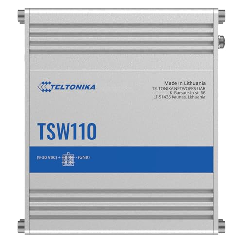 Teltonika TSW110 switch industrial L2 Gigabit Ethernet para carril DIN e IP30