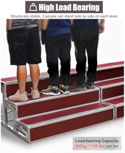 2-Tier Choral Risers, Commercial Grade Choir Stairs & Podium Platform for Music Festivals, Graduation & Performance Stages - Durable Standing Steps for Choirs & Events