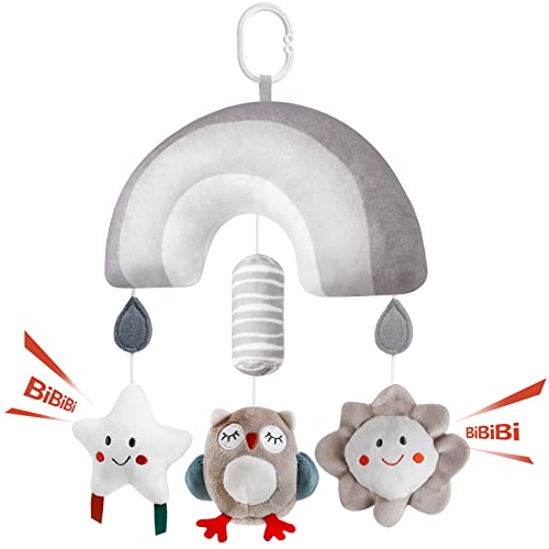 Image of Baby Car Seat Toys, Clip-on Hanging Activity Toy Sensory Baby Toys with Wind Chimes and Jingle, Gift for Newborn Infant Boys Girls 0 3 6 9 10 12Months