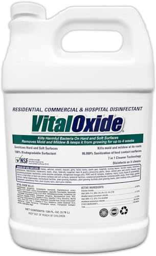 Vital Oxide Disinfectant, Deodorizer, Cleaner, Food-Contact Sanitizer, Virucide – (EPA registration #82972-1) – Kills Mold & Mildew, Eliminates Odors-1 Gallon