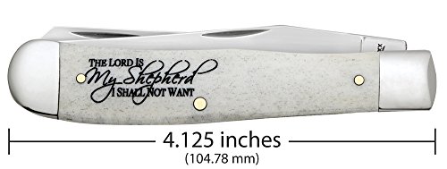image for Case WR XX Pocket Knife Natural Smooth Bone Trapper W/Psalm 23 And Art