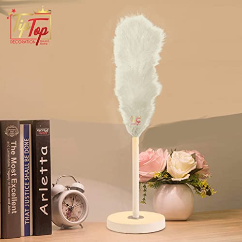 Image of Fluffy Natural Dyed Feather Kalgi Kalangi Stick for Craft (7-8 Inch) (Off White, Pack of 5 Pcs)