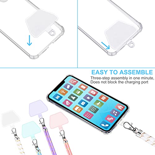 Weewooday WEEWOODAY-PENDENTIFS-D456N 4 Pieces Universal Cell Phone Lanyard Around The Neck Phone Lanyard Crossbody Adjustable Nylon Phone Lanyard Patch thumb #3