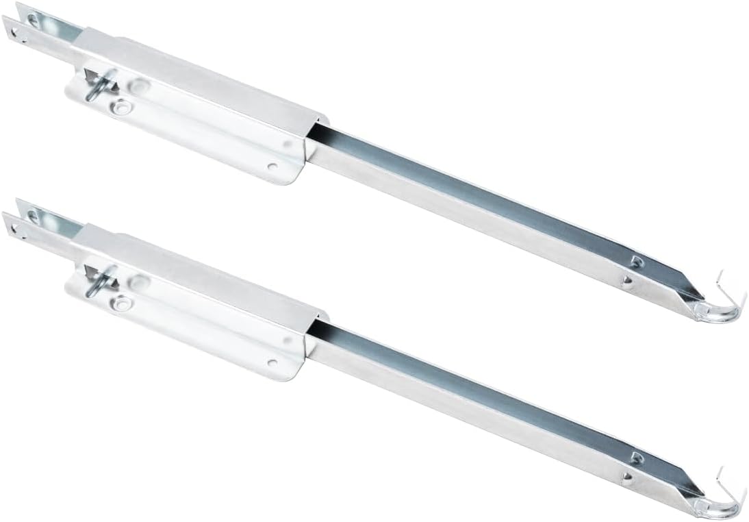 POWERTEC Drop Leaf Table Supports – Set of 2, Silver Metal Table Bracket Support, Strong & Stable Drop Leaf Support, Holds 50lbs Each - Premium Steel, Burr Free Profile & Zinc Coated Finish - 71426