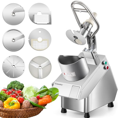 Mxmoonant Catering Gemüseschneidemaschine Elektrisch 750W mit 6 Stück Schneidscheiben, Pro Gemüseschneider, Schneiden von Scheiben, Streifen, Würfeln, Raspeln inkl. ein Tool-Paket Mxmoonant Catering Gemüseschneidemaschine Elektrisch 750W mit 6 Stück Schneidscheiben, Pro Gemüseschneider, Schneiden von Scheiben, Streifen, Würfeln, Raspeln inkl. ein Tool-Paket