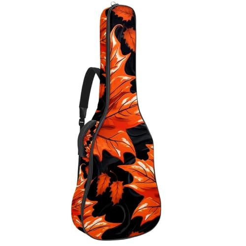 Sac pour guitare acoustique 41 pouces étanche à motif feuilles d'érable avec poches