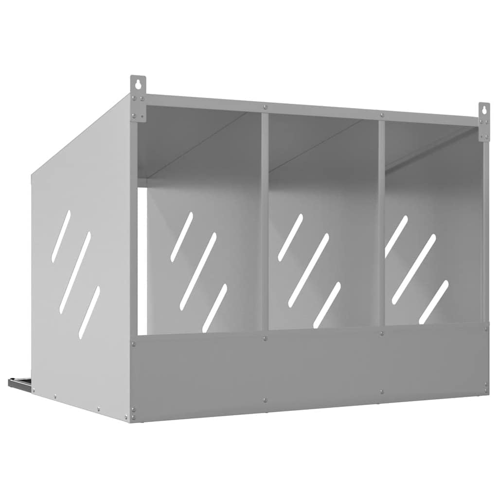 Hühner-Nistkasten aus verzinktem Metall mit 3 Fächern, 80x64x59,5 cm, Stabiler Kleintierkäfig für Stall und Gehege, geeignet für Hasenstall, Kaninchenstall, Nagerheim