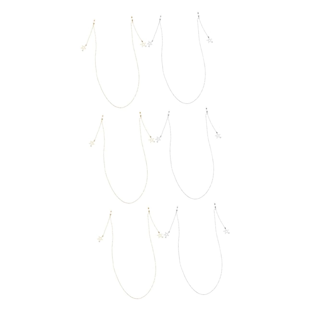 LIFKOME 6 Pz Catena Di Occhiali in Metallo Gancio Per Alleviare La Pressione Dell'orecchio Catena Per Occhiali Antiscivolo Collana Di Perle Catene Cordino Copri Bocca Collane D'oro Lega