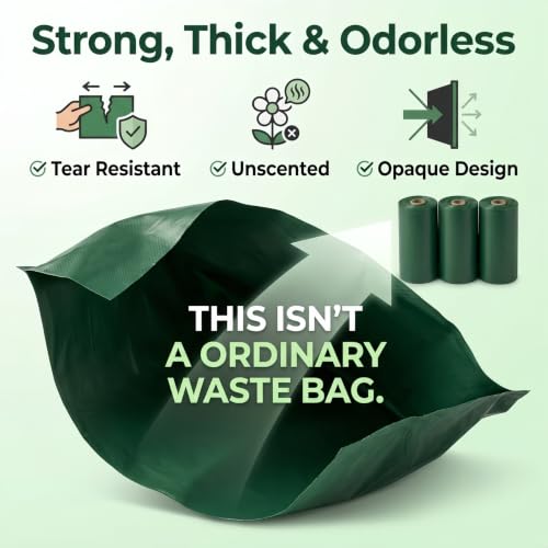Image of Green Dog Waste Bags, Poop Bags Rolls(180 count) | Extra Thick and Leak-Proof Poop Bags for Dogs&Cats,12 Rolls