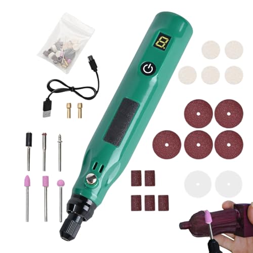 Herramienta giratoria inalámbrica: kit mini amolador con energía USB | Dispositivo compacto de mano con configuración de velocidad variable, compilación, uso versátil para cortar, lijarse, pul