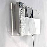 VANCORE Clear Wall Mounted Charging Phone Holder - Smart Station for TV Remote Control - Clear Wall Box With 2 Holes