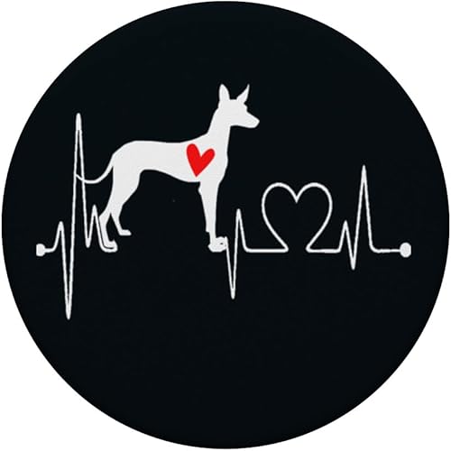 Miniatura 3 de Podenco Canario Dog Heartbeat EKG My Dogs Are My Cardio PopSockets Swappable PopGrip