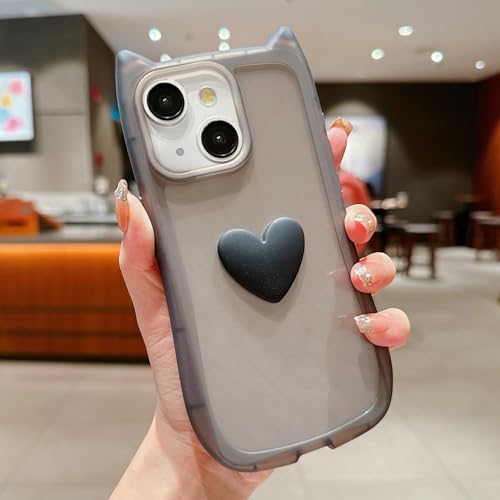 Coque iPhone 14 esthétique mignon cœur d'amour pour offrir à une amie - 2
