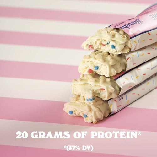 Image of Barebells Protein Bars Birthday Cake - 12 Count, Pack of 2 - Protein Snacks with 20g of High Protein - Chocolate Protein Bar with 1g of Total Sugars - On The Go Protein Snack & Breakfast Bars