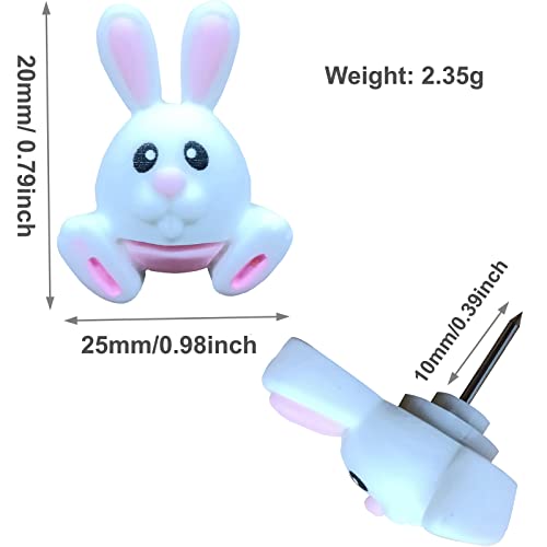 Afagarly Push Pins, 20 Pcs Thumb Tacks Handmade Diy Creative Corkboard Pin Decorative Cute Rabbit Resin Sharp Pins Drawing Pin For Bulletin Board Wall Map Photo Memo Office & School Supplies #TOP1