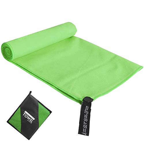 DaMohony Toalla de Microfibra Toalla Absorbente de Secado Rápido para Viajes de Camping Gimnasio Playa. (Verde 152 * 76)
