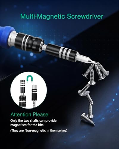 ORIA Oria Screwdriver Set, Magnetic Driver Kit, Professional Repair Tool Kit, 60 In 1 With 56 Bits Precision Screwdriver Kit, Flexible Shaft, For 8, 8 Plus/Smartphone/Game Console/Tablet/Pc, Blue