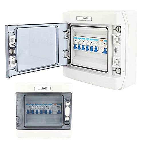 Cuadro Electrico, Cuadro Electrico Superficie Disyuntor en Miniatura Protección contra Fugas 63A 30mA RCD + 6MCB - Estilo 6WAY 230/400V