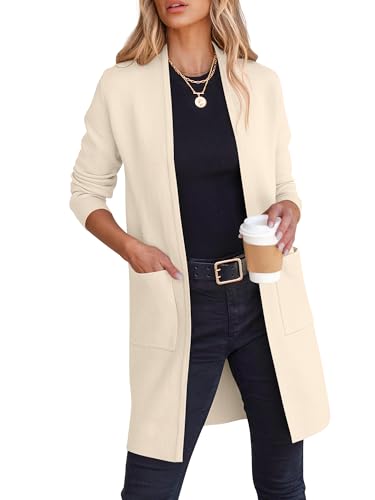 Image of ANRABESS Cardigan Sweater for Women Casual 2026 Fall Fashion Coat Long Sleeve Open Front Knit Coatigan Outwear