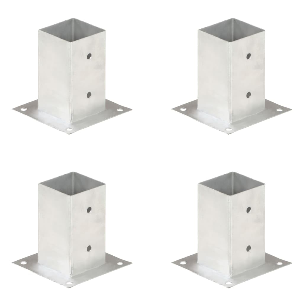 vidaXL 4X Anclajes para Postes Picas Punta Lanza Bases Soporte Jardín Patio al Aire Libre Estacas Exterior Valla Cerca Separador Metal Galvanizado 81 mm