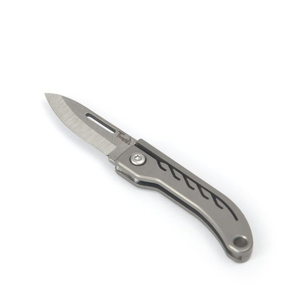 Mini coltello tascabile pieghevole, coltello EDC piccolo pacchetto, lama in acciaio inox da 1,1 pollici, manico in titanio, ultra compatto e leggero
