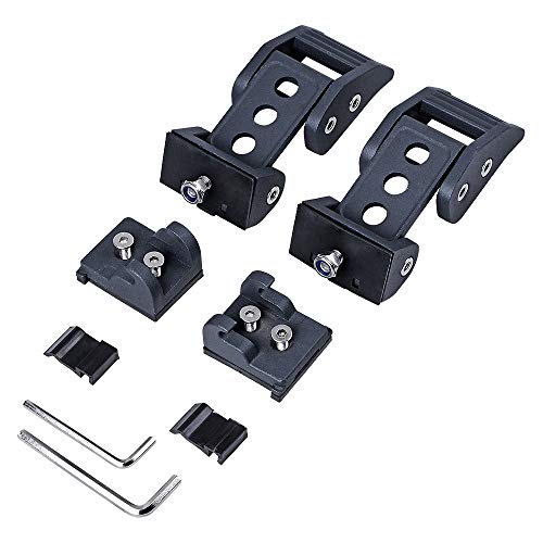 1 Pair Hood Locks Bonnet Locking Catch Latch and Brackets Pads Compatible with 2007-2018 Jeep Wrangler JK JKU 18-19 JL JLU