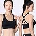 Crisscross Back Sports Bras for Women Soft Support Workout Gym Bra High Impact Breathable Fitness Yoga Tank Tops Bra Black