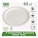 Eco-Products EPP013PKCT Renewable/Compostable Sugarcane Plates Convenience PK 9-Inch 50/PK 10 PK/CT