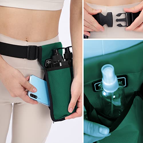 Étui pour bouteille de massage réglable vert avec 2 flacons d'huile - 4