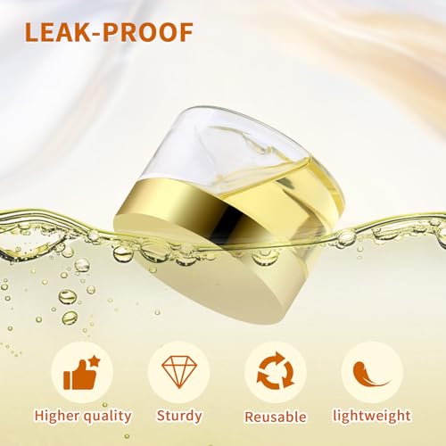 24 Pack 8 Oz Plastic Containers with Gold Lids, Clear Empty BPA Free and Refillable Cosmetic Jars Travel Containers for Creams, Lotion, Bath Salts, Sugar Scrub, Slime, Lip Scrub, Makeup4