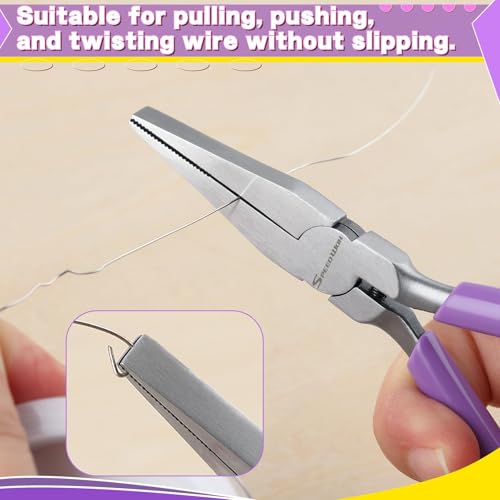 Image of SPEEDWOX Flat Nose Pliers for Jewelry Making Serrated Jaw Pliers Mini Duck Bill Plier Bracelet Bending Plier Jewellery Making Tool Beading Flat Wire Plyer for Wire Wrapping Bending Ring Opening