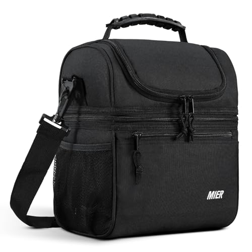 MIER Insulated Lunch Box Dual Compartment Lunch Bag...