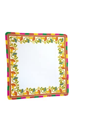 Wedding Handwork Cotton Kutchi Work Embroidered Kanku Pagla Rumal (Bride's and Baby Welcome) (1ps/Squre)