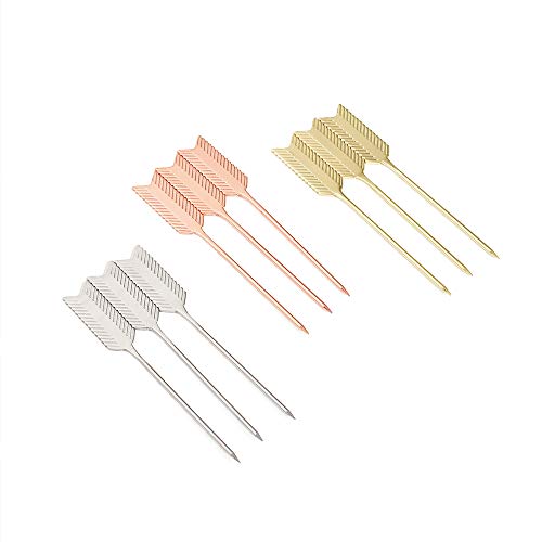 HOKPA Cocktail Picks Arrow, Stainless Steel Reusable Toothpicks Appetizers Sticks for Fruit Cherries Olive Martini Bar Cocktail Picks (9PCS Arrow)
