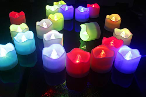 Image of Topstone Color Changing LED Electronic Flameless Candles with Remote Control - 7 Auto-Rotating Colors, Battery Operated, 400+ Hours,Perfect for Home Decor, Halloween, Christmas, Wedding & Party