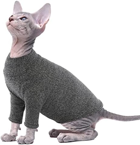 PUMYPOREITY Cat Sweater Vest Clothes, Soft Warm Jumpsuit Cat Sweatshirt Puppy Kittens Winter Coat Jacket Clothes Pet Pajama Costume Apparel Pet Outifit for Sphynx Cat (Green, XS)