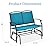 Best Choice Products 2-Person Outdoor Patio Swing Glider Steel Bench Loveseat Rocker for Deck, Porch w/Textilene Fabric, Steel Frame - Peacock Blue/Black