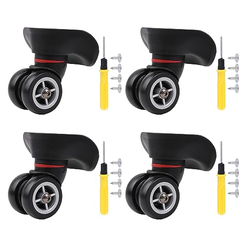 4Pcs Universal Swivel Wheel Right (Big) Suitcase Wheel (4R) 115W Series W042 Wheel Replacement Black