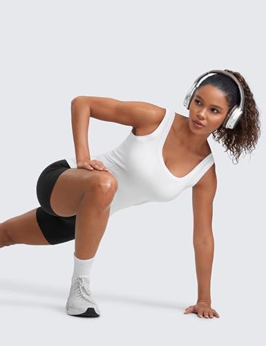 CRZ YOGA Seamless Scoop Neck Tank Low U-Back Breathable Workout Tops for Women Sleeveless Athletic Running Gym Shirts3