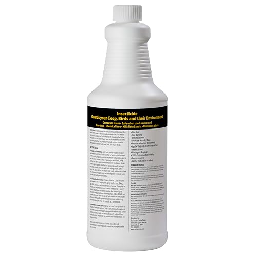 Image of Poultry Guard - Natural Chicken Mite & Lice Treatment - Organic Poultry Parasite Spray & Chicken Coop Cleaner - Safe, Non-Toxic Bug Control for Hens, Coops & Commercial Poultry Farms (32oz)