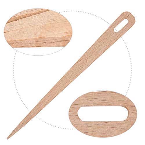 5PCS Big Eye Knitting Needles, Wood Weaving Crochet Needle Hand Loom, Wooden Hand Loom Stick Set - Image 4